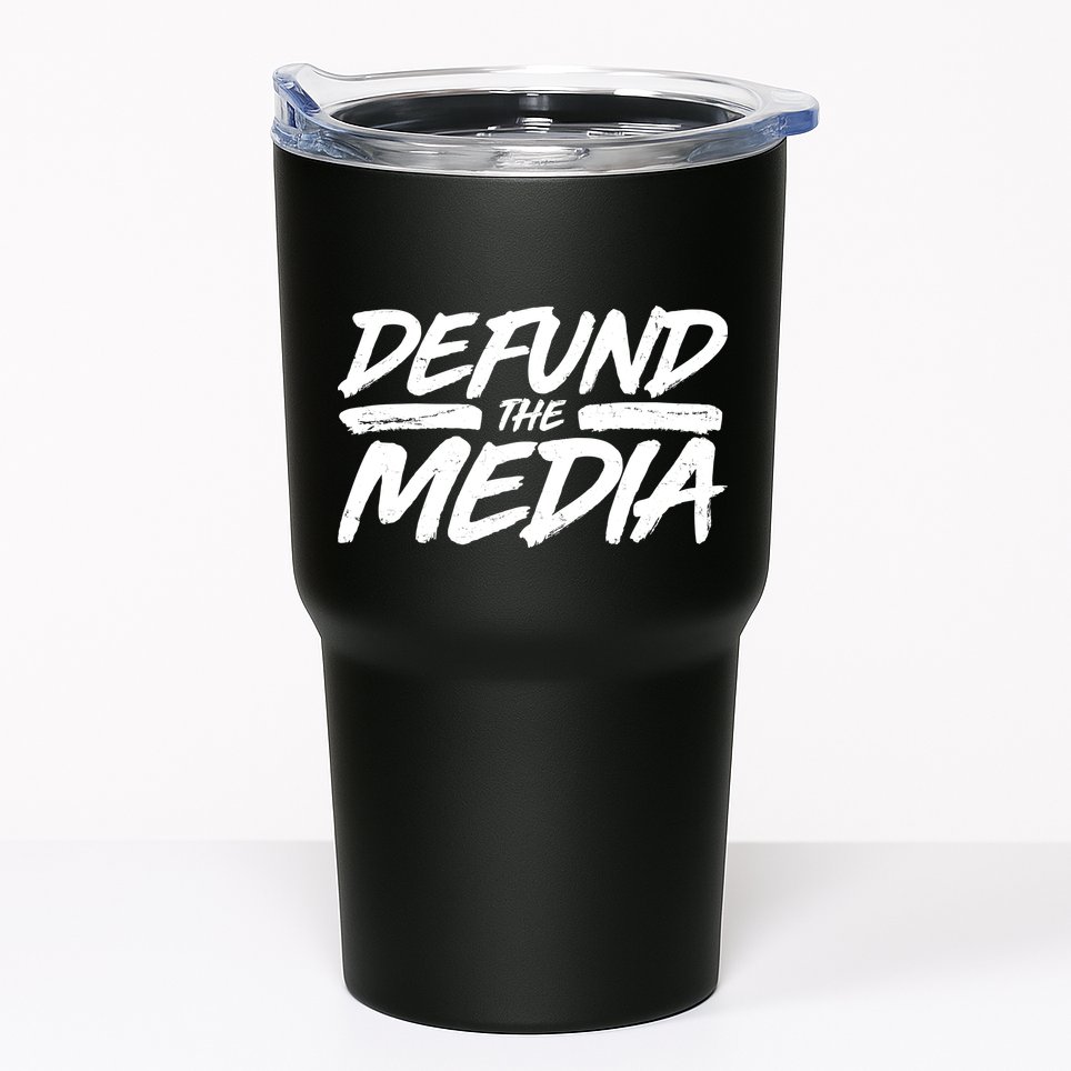 Defund The Media Distressed Tumbler