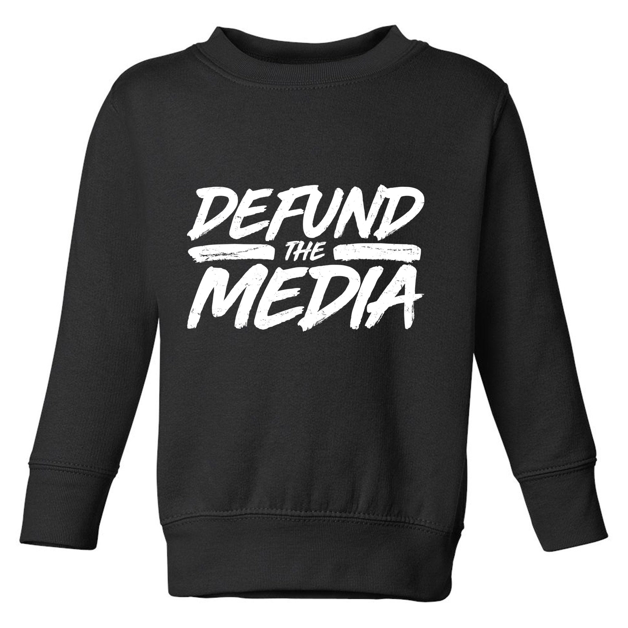 Defund The Media Distressed Toddler Sweatshirt