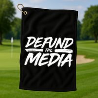 Defund The Media Distressed Golf Towel