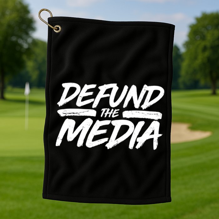 Defund The Media Distressed Golf Towel