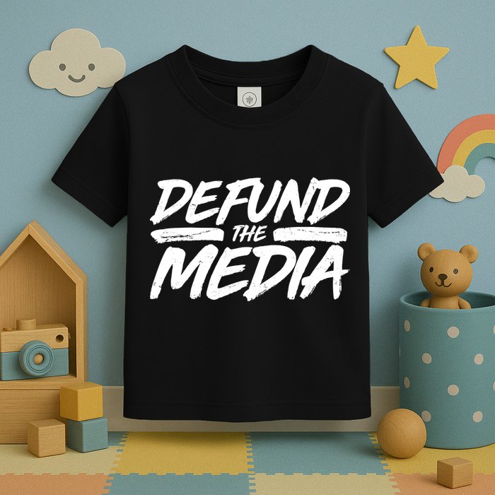Defund The Media Distressed Toddler T-Shirt