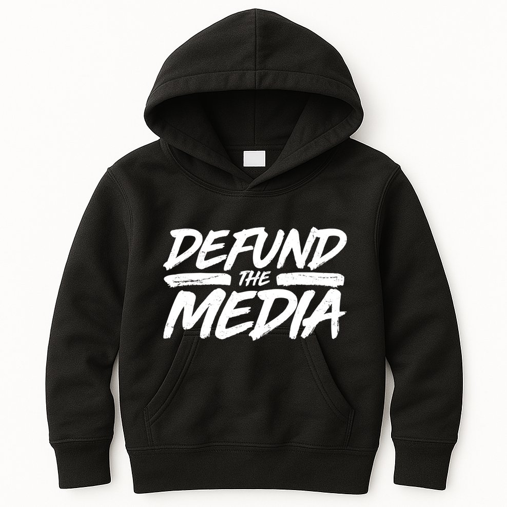 Defund The Media Distressed Kids Hoodie