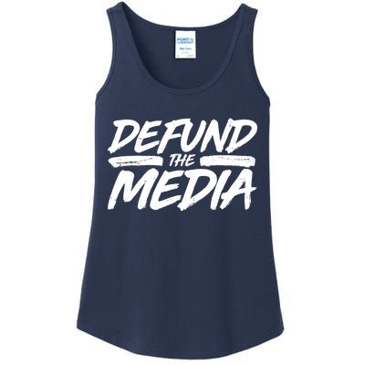 Defund The Media Distressed Ladies Essential Tank