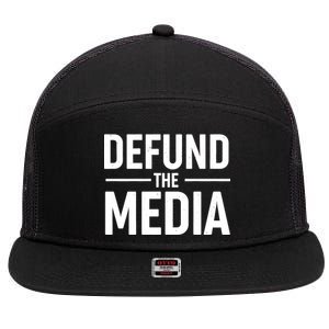 Defund The Media Protest 7 Panel Mesh Trucker Snapback Hat