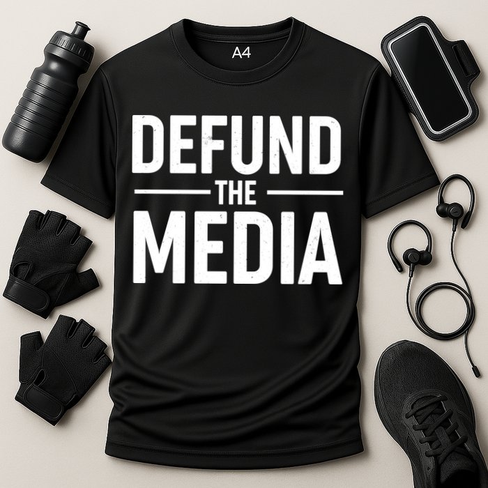 Defund The Media Protest Cooling Performance Crew T-Shirt
