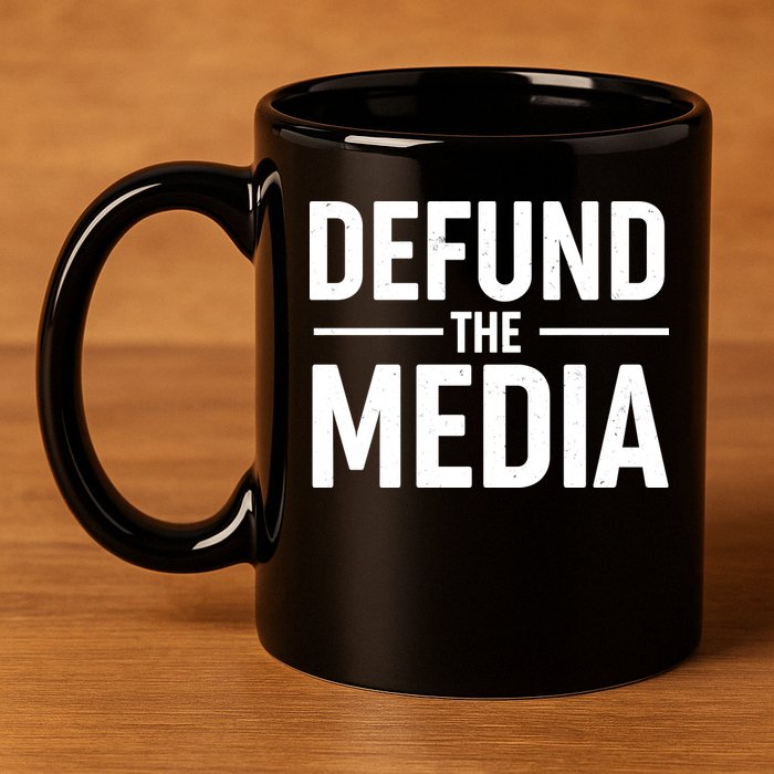 Defund The Media Protest 11oz C Handle Ceramic Mug