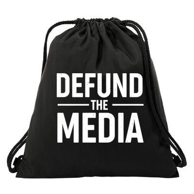 Defund The Media Protest Drawstring Bag