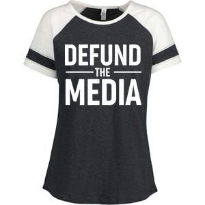 Defund The Media Protest Enza Ladies Jersey Colorblock Tee