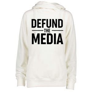 Defund The Media Protest Womens Funnel Neck Pullover Hood