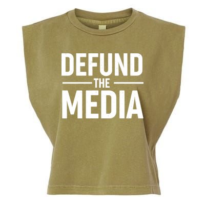 Defund The Media Protest Garment-Dyed Women's Muscle Tee