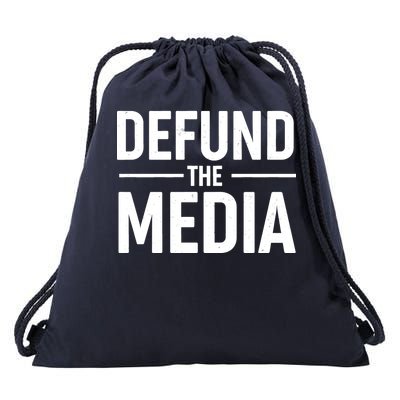 Defund The Media Protest Drawstring Bag