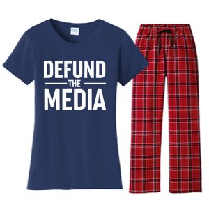 Defund The Media Protest Women's Flannel Pajama Set