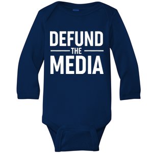 Defund The Media Protest Baby Long Sleeve Bodysuit