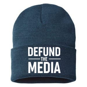 Defund The Media Protest Sustainable Knit Beanie