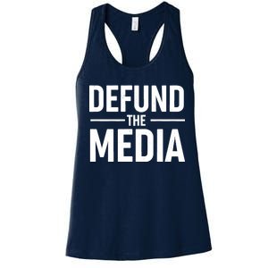 Defund The Media Protest Women's Racerback Tank