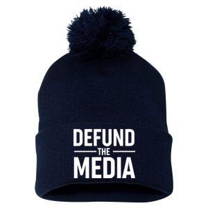 Defund The Media Protest Pom Pom 12in Knit Beanie