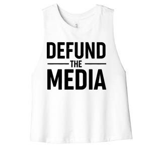 Defund The Media Protest Women's Racerback Cropped Tank