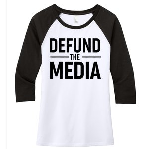 Defund The Media Protest Women's Tri-Blend 3/4-Sleeve Raglan Shirt