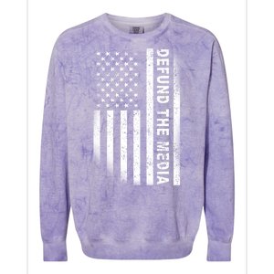 Defund The Media US Flag Colorblast Crewneck Sweatshirt