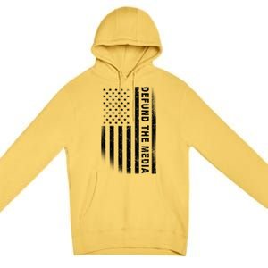 Defund The Media US Flag Premium Pullover Hoodie