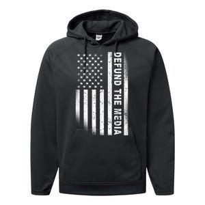 Defund The Media US Flag Performance Fleece Hoodie