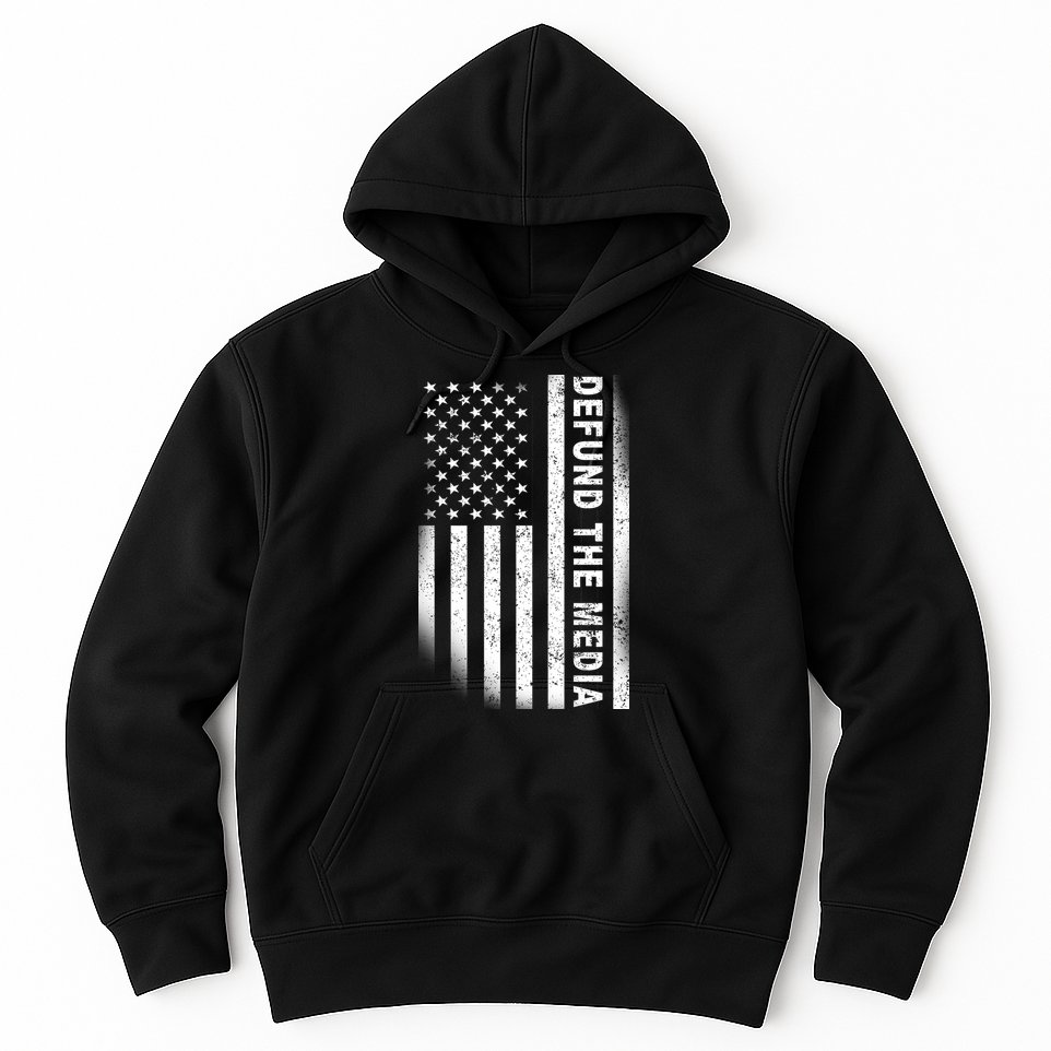 Defund The Media US Flag Hoodie