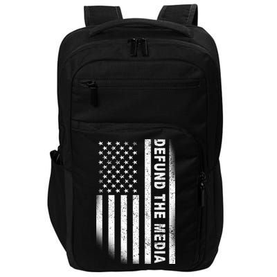 Defund The Media US Flag Impact Tech Backpack