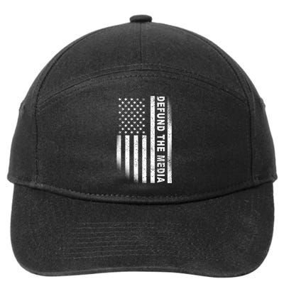 Defund The Media US Flag 7-Panel Snapback Hat