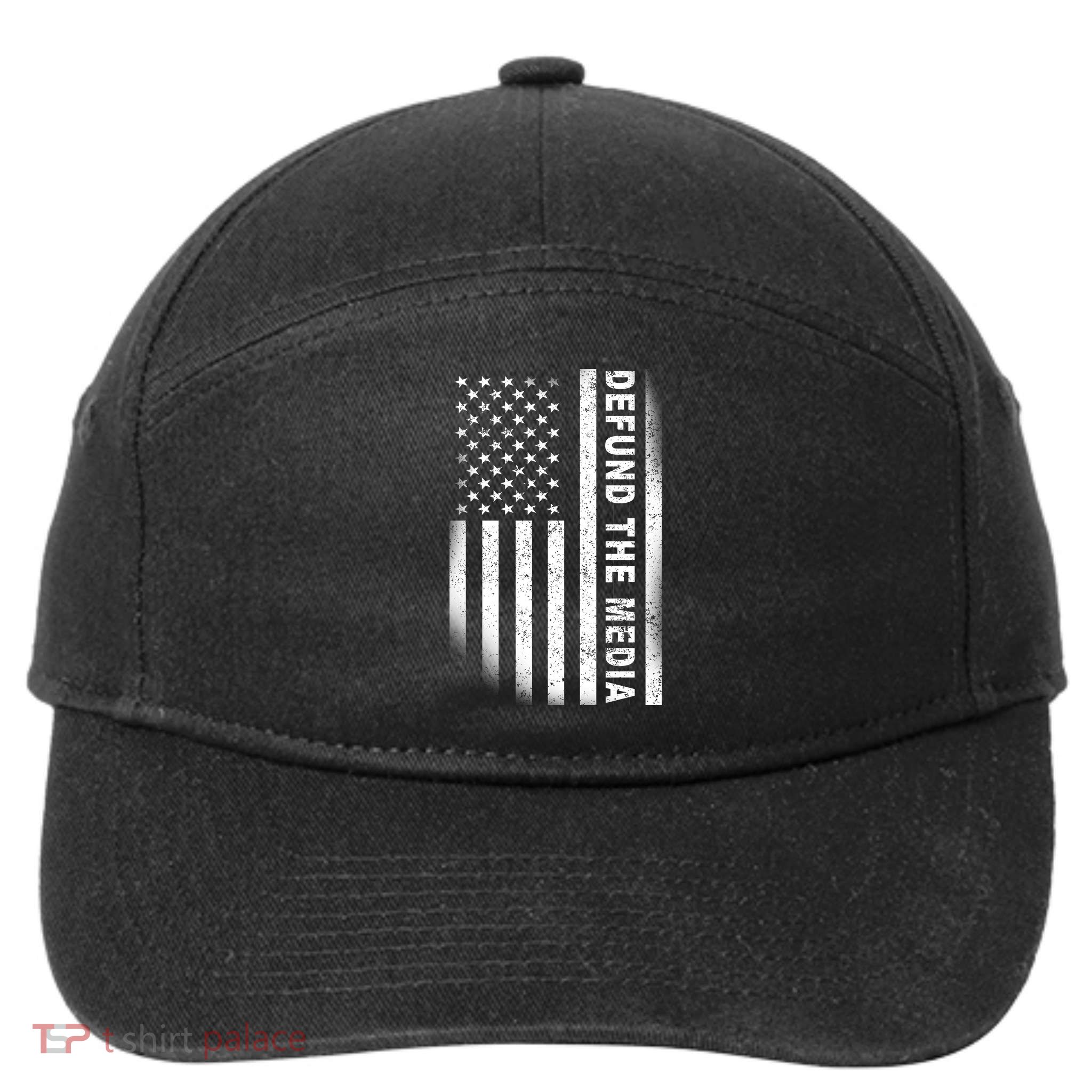 Defund The Media US Flag 7-Panel Snapback Hat