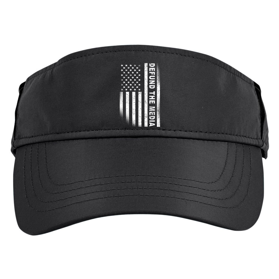 Defund The Media US Flag Adult Drive Performance Visor