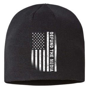 Defund The Media US Flag Sustainable Beanie