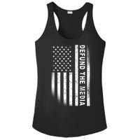 Defund The Media US Flag Ladies PosiCharge Competitor Racerback Tank