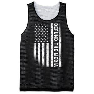 Defund The Media US Flag Mesh Reversible Basketball Jersey Tank