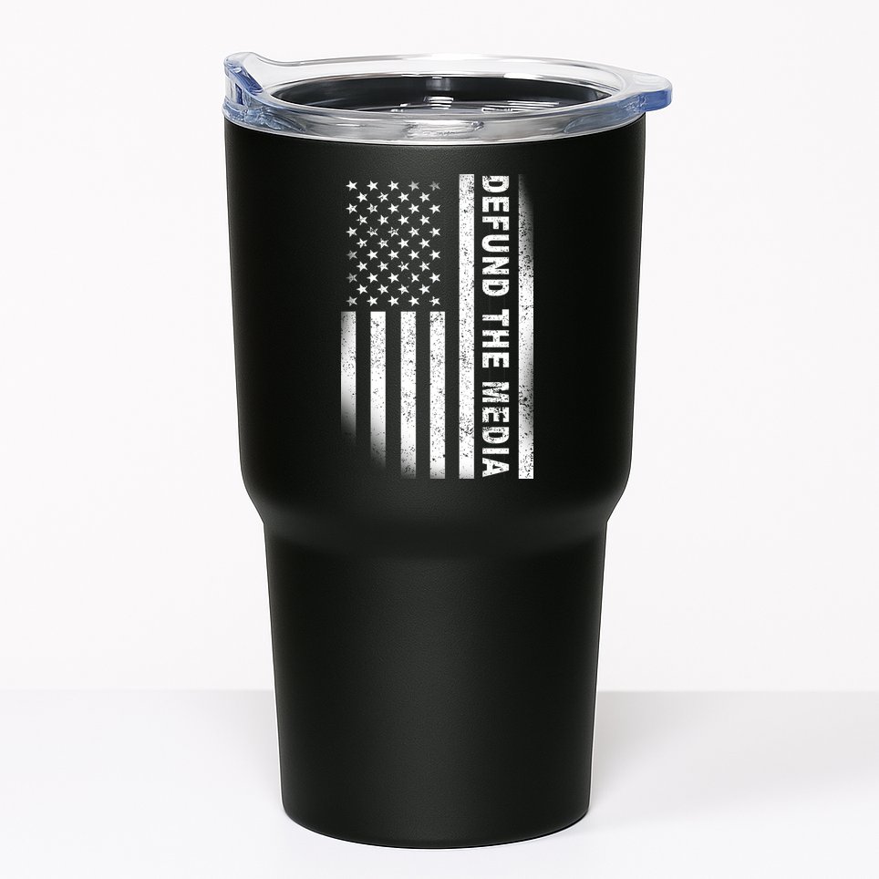 Defund The Media US Flag Tumbler