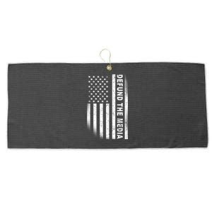 Defund The Media US Flag Large Microfiber Waffle Golf Towel