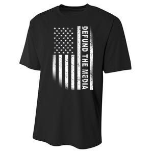 Defund The Media US Flag Performance Sprint T-Shirt