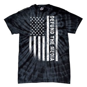 Defund The Media US Flag Tie-Dye T-Shirt