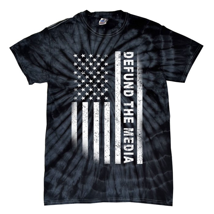 Defund The Media US Flag Tie-Dye T-Shirt