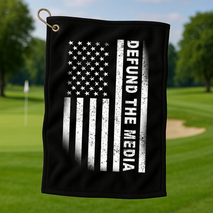 Defund The Media US Flag Golf Towel