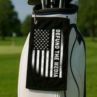 Defund The Media US Flag Golf Towel