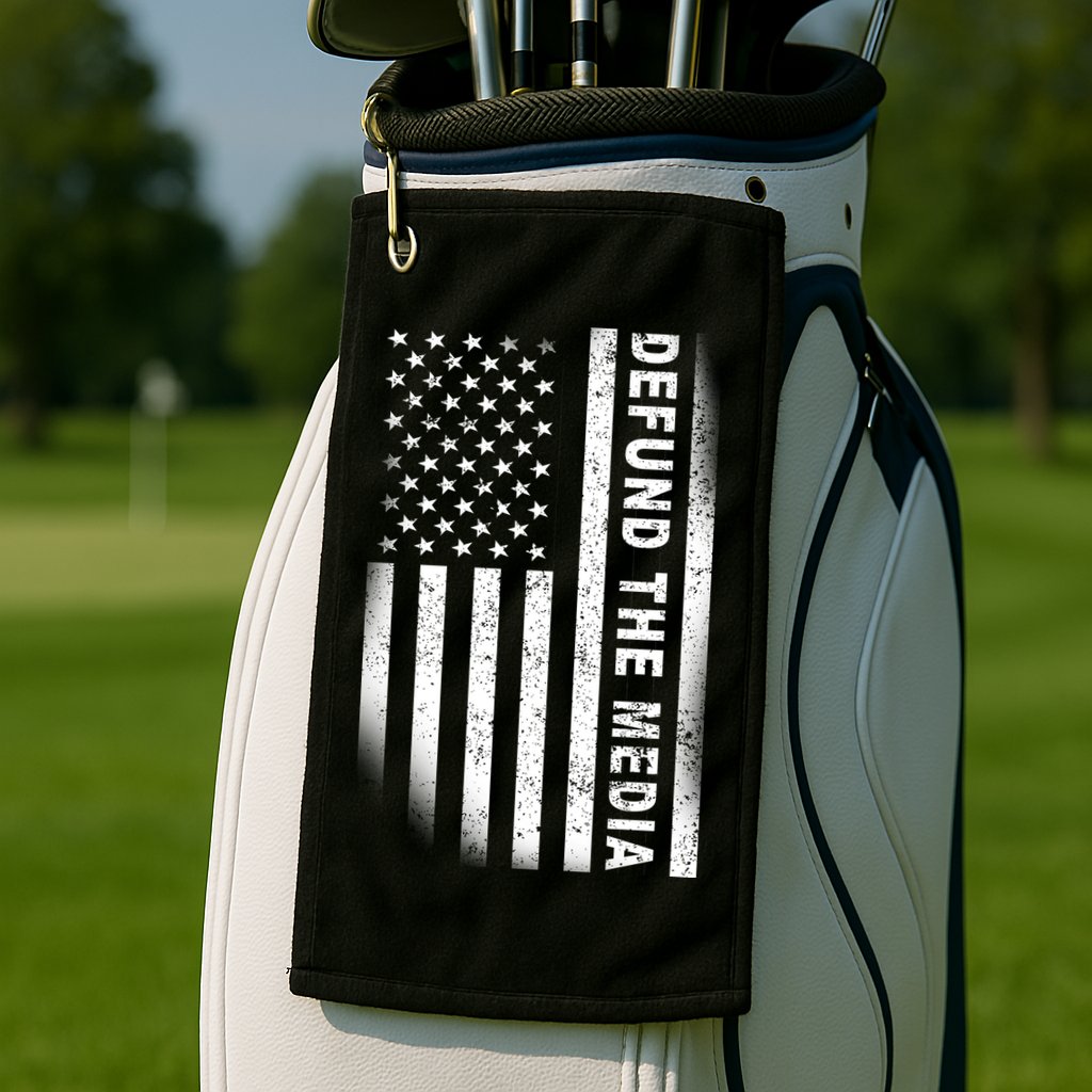 Defund The Media US Flag Golf Towel