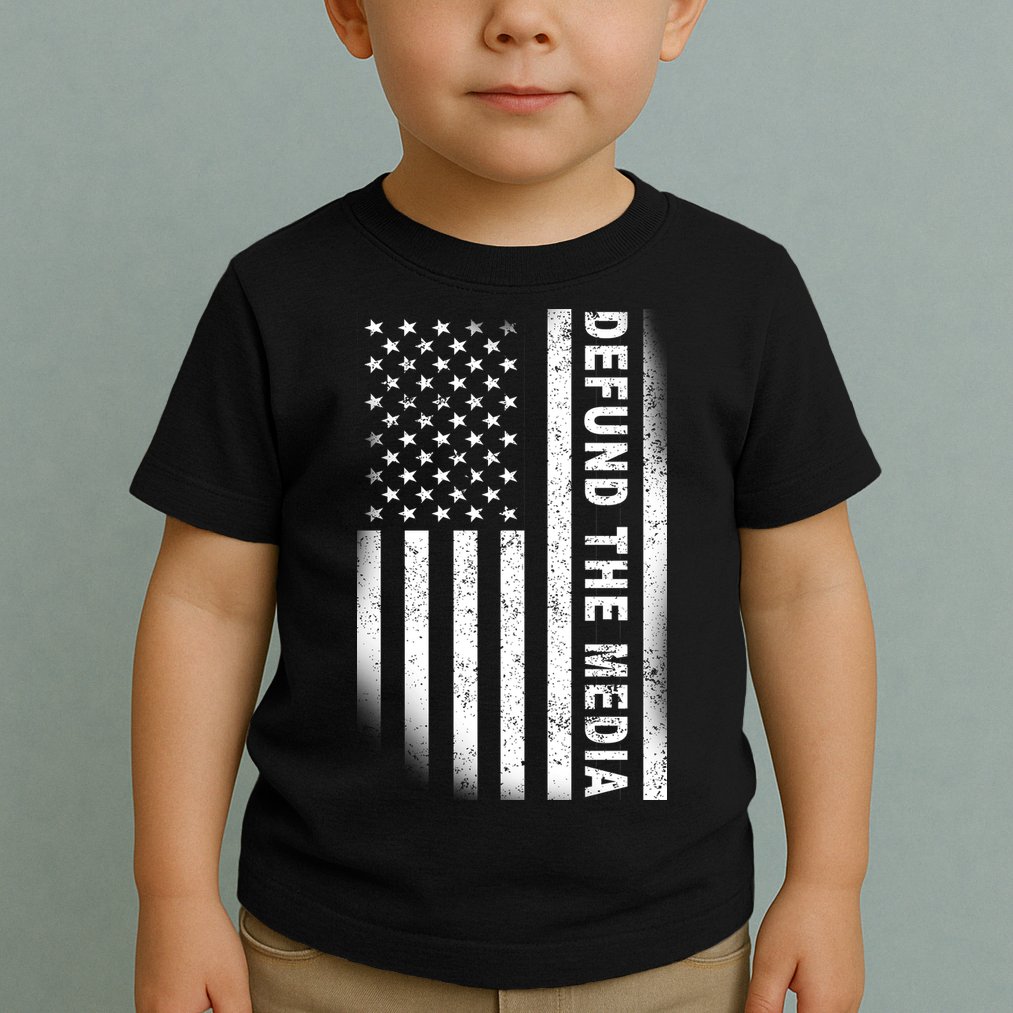 Defund The Media US Flag Toddler T-Shirt