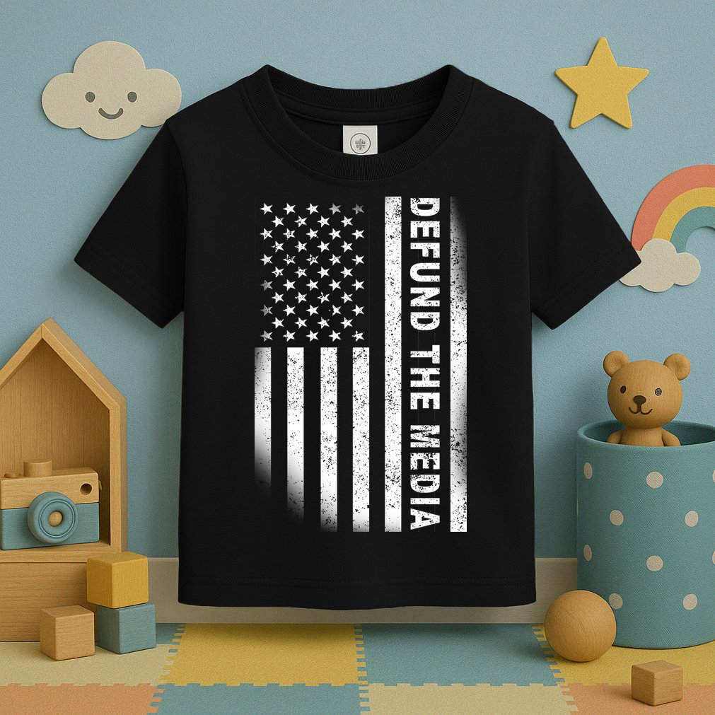 Defund The Media US Flag Toddler T-Shirt
