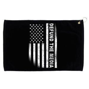 Defund The Media US Flag Grommeted Golf Towel