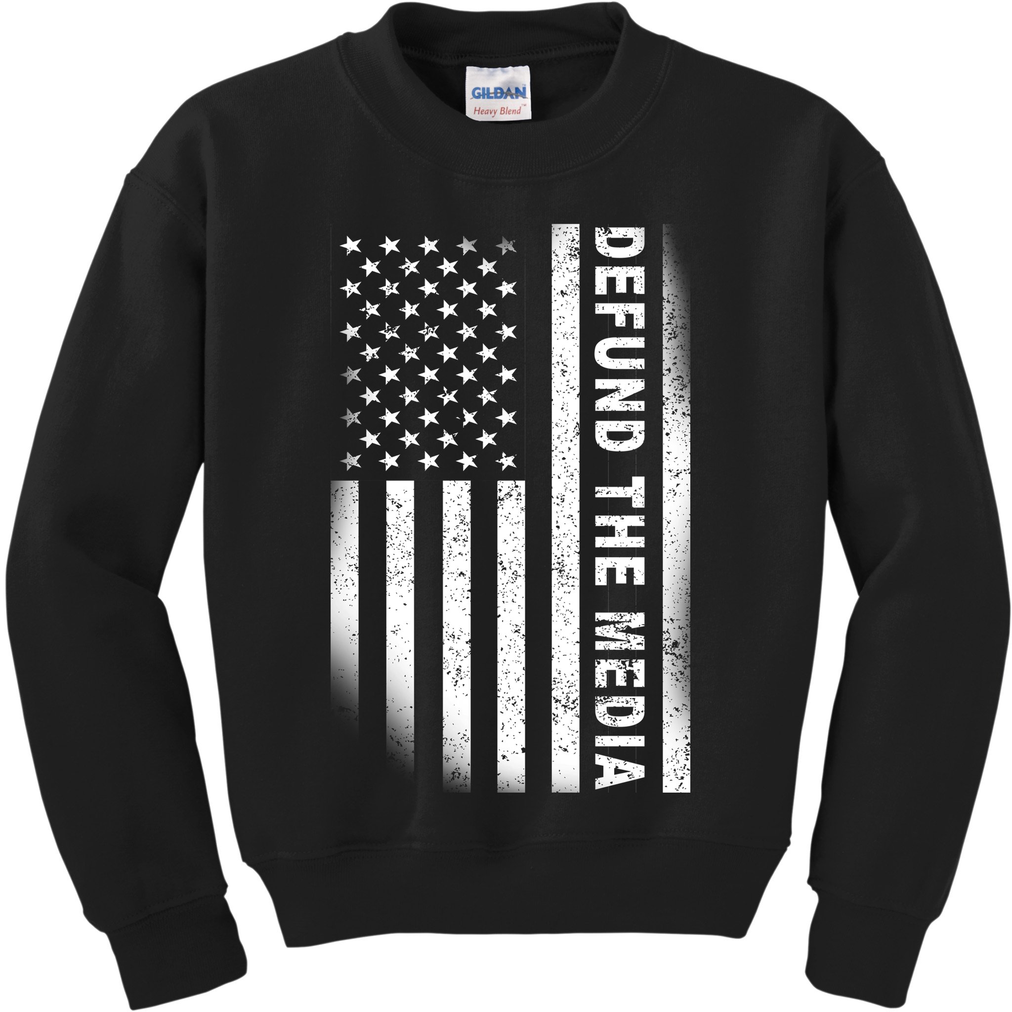 Defund The Media US Flag Kids Sweatshirt