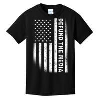 Defund The Media US Flag Kids T-Shirt