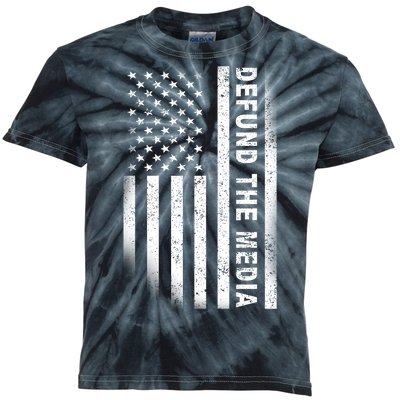 Defund The Media US Flag Kids Tie-Dye T-Shirt