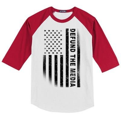 Defund The Media US Flag Kids Colorblock Raglan Jersey