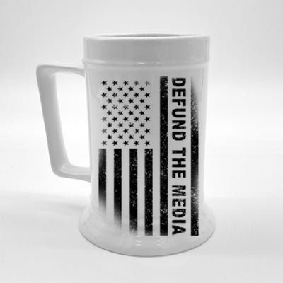 Defund The Media US Flag Beer Stein