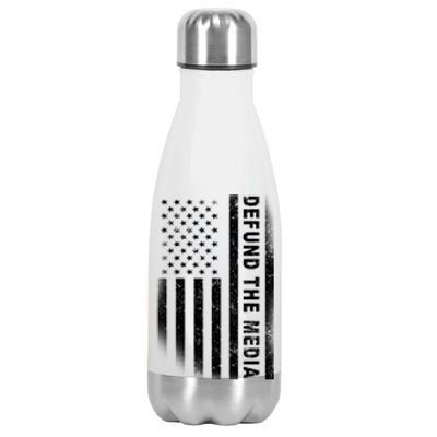 Defund The Media US Flag Stainless Steel Insulated Water Bottle